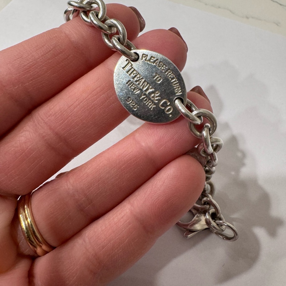 Tiffany & Co Sterling silver Oval Tag Bracelet